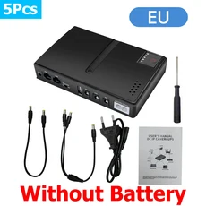 DC1018L 휴대용 UPS 백업 전원 어댑터 18W 36W 1A2A 5V9V12V15V24V 무정전 공급 장치 WiFi 라우터용, 02 5Pcs EU DC1018L 18W