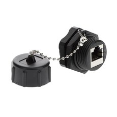 CAT6 산업용 RJ45 벌크헤드 마운트 차폐 이더넷 패널 커넥터, 5 Pa, Bla