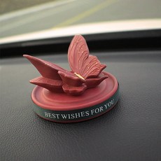 레트로 레드 나비 아로마스톤 디퓨저 확산발향기 자동차 디퓨저 스톤 차량용아로마 자동차장식품(신차 선물로 적합함), 붉은 나비 (에센셜 오일 없음)