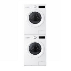 삼성전자 9kg 드럼 세탁기+건조기 직렬설치 DV90TA040KE+WF40F09M0Y 키트 포함 삼성 설치 지원, 화이트