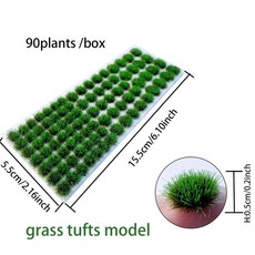 개박스 불규칙 모델 잔디 클러스터 미니어처 모형 모래 테이블 장면 재료, 1개, 1. Green