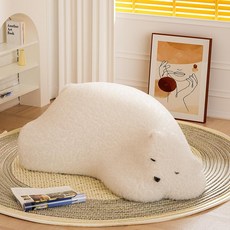 용 게으른 곰 동물 모양 좌식 소파 거실 인테리어 의자, 화이트