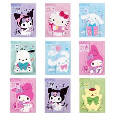 산리오 캐릭터즈 세워지는 스탠딩 축하 카드 9P 세트 (중복없음), 1세트(9P)