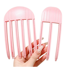 루비담 3초완성 뿌리 볼륨핀 헤어 집게 베이비핑크, 1개, 3날+6날 2PCS