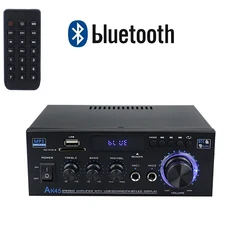 AK45 가정용 디지털 앰프 오디오 베이스 파워 블루투스 Hifi FM 음악 서브우퍼 스피커 USB SD 마이크 입력, 01 AK45, 01 EU Plug