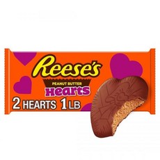 Reese's 초콜릿 리세스 밀크 피넛버터 하트 캔디 팩 16온스 2개, 816g