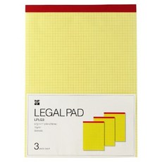 이토야 타임밸류 리갈 패드 모눈종이 A4 사이즈 216 x 279mm LPLG3 3개입, 옐로, 1개, 50매