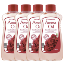 [정품] 푸드어홀릭 아로마 오일 BODY OIL 장미향 ROSE (리치 마사지 / 보습 / 에센스 오일), 465ml, 4개