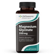 Lifeseasons 甘胺酸鎂 350 毫克素食膠囊, 1個, 120顆
