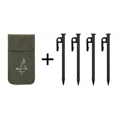 캠핑 지주핀 강철 텐트 고정 핀 텐트팩 타프 고정팩 튼튼한 캠핑핀 모래용 해변 잔디, 20cm 가방 + 20cm 블랙 지주핀 4 개