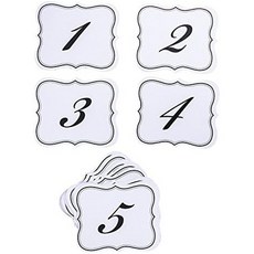 슈퍼 Z 아울렛 번호 1-25 우아한 테이블 카드 결혼식 피로연 양면 장식