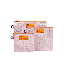 [카네이테이] POM QUILTED FLAT POUCH (PINK) / RECYCLED