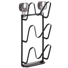 壁掛式多層鍋蓋架，免打孔廚房收納置物架，帶瀝水盤砧板架, 黑色, 1個