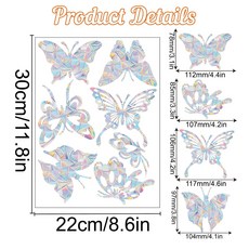 태양 포수 창 스티커 버섯 잎 스테인드 레인보우 프리즘 유리 벽 방 홈 인테리어 Suncatcher, [12] Butterfly2