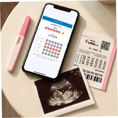 임신 소식 전달 이벤트 용품 큐알 코드 스캔 복권 형태 카드 남편 부모님 가족, 1개