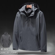 LARGE STORE 禦寒加厚素面連帽防風防水衝鋒外套 男生防風保暖外套 衝鋒衣