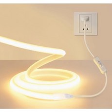 JOYPRO 110V LED COB 霓虹燈條, 1個, 暖白光-直插(電線末端只有插頭),1米, 暖白光, 直插