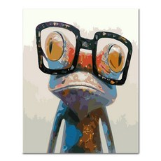 [에타홈] DIY 페인팅 - 안경 쓴 개구리 PEE40 (40x50), 단품, 1개