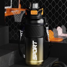 에코럭키 스포츠 텀블러 800ml 스테인레스 진공 보온 보냉 빨대 포함, 1개, 스포츠텀블러-투톤오랜지
