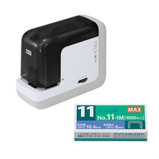 MAX 美克司 BH-11F 攜帶型電動釘書機，輕巧便攜，省時省力，辦公好幫手, 1個, BH-11F 送專用訂針乙盒, Black