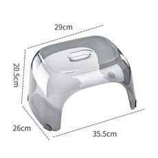 투명 스텝 스툴 스텝스툴 원형 절약형 사다리 미니 휴대용 보관 현관 미드센추리 오토만, 젠틀 그레이