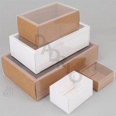 드리오샵 접이식 슬라이드 박스 기프트박스, 브라운 - 25x15
