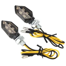 2/4개 미니 오토바이 스모크 렌즈 방향지시등 5LED 12V 앰버 깜빡이 표시등 2선식 (가와사키 혼다 BMW KTM, 기타, 01 2PCS