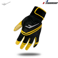 프로-스펙스 엘리트 야구 배팅장갑 타자장갑 야구장갑, 블랙/옐로우, 1개