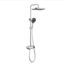 菲勒衛浴 智能數顯淋浴花灑套裝 家用全銅鋼琴鍵置物混水閥 洗澡增壓 (附發票), 1個, 電鍍銀