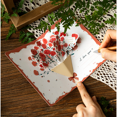 뚱보 예쁜 꽃다발 3D 감사카드세트, 6개, 꽃다발 믹스