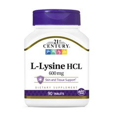 21ST CENTURY L-Lysine HCL補充錠 600mg, 1罐, 90顆