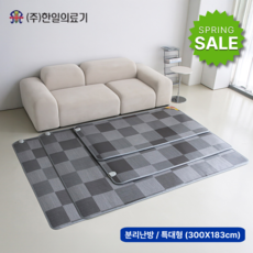 <신제품>한일의료기 친환경 거실용 탄소 전기매트 큐브 특대형(300*183cm), 분리난방/특대형(300*183cm)