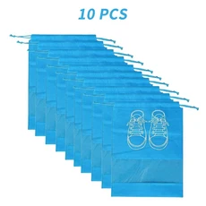 1-30PCS 신발 보관 주최자 가방 부직포 먼지 봉투 휴대용 여행 포장 파우치, 44X32CM, Blue-10PCS