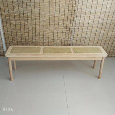 라탄벤치 의자 식탁 체어 긴의자 카페 등나무 인용 스툴, E. 라이트 베이지 그리드 140cm