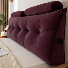 등받이 쿠션 커버 등쿠션 침대헤드 세련된 쇼파 럭셔리, 무광 벨벳-퍼플