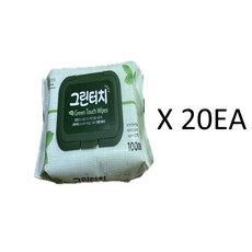 그린터치 물티슈 캡형, 100개입, 20개