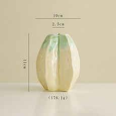 DIU 楊桃造型陶瓷花瓶客廳插花擺件家居裝飾小眾設計感水培器皿, 新款楊桃.款小（黃綠）