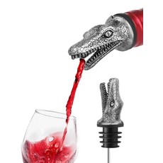 ECLATIS 와인 푸어러 및 병 스토퍼 흘림 방지 에어레이터 스파우트 표준 와인/주류 병에 적합 안전한 실리콘 코르크가 있는 아연 합금 바 액세서리 디스펜서 남성 특, 악어