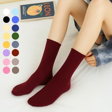 아일리브 골지 스타킹양말 7켤레, 버건디 7세트