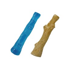 美國Petstages 狗狗潔牙玩具 耐咬磨牙玩具 BBQ培根四角 蘑菇造型 安全耐用 清潔牙齒, 1個, 67819 史迪克2件組(S/小型犬), 67819 史迪克2件組(小型犬)