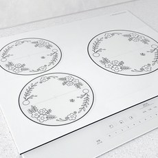 리빙엄마 프리미엄 인덕션 보호매트 둘레꽃 세트(대형1개+소형2개), 1개