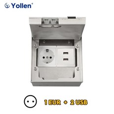 크기 상감 대리석 바닥 소켓 금속 패널 카펫 사용 옵션, 1개, 3. 1EUR 2USB