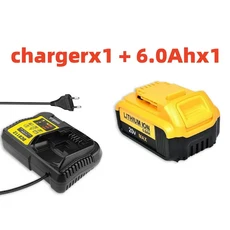 디월트 20V 교체 배터리 6.0Ah MAX 플렉스볼트 (DCB200 호환) 전동 공구 + 충전기, 03 6.0AhX1 chargerX1