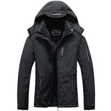 여성용 방수 스키 재킷 따뜻한 겨울을 위한 스노우 코트 후드 우비 블랙. Large