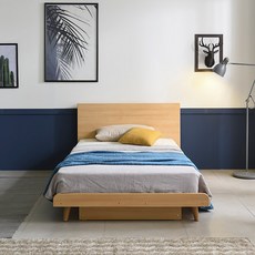 삼익가구 로하 헤드형 슈퍼싱글/퀸 침대(7존 독립 매트리스), 오크_7존독립매트포함