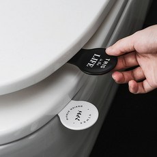 변기뚜껑손잡이 커버 핸들 욕실 화장실 변기 시트 커버 고무 3M 접착 리프터 손잡이, 색상:블랙