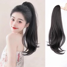 상덕 요즘유행 포니테일가발집게 가발, 1개, 내추럴블랙