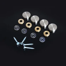 빌보드 장식 손톱 유리 패스너 거울 고정 스테인레스 스틸 나사 커버 가구 하드웨어 4 개, [05] 16mm, [03] Brushed silver, 1개