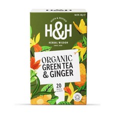 히스앤헤더 그린티 녹차 위드 진저 티백 Heath & Heather Green Tea with Ginger, 20개입, 1개