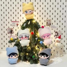 PLAVE男團屬性10CM印花體藝俊諾亞斑比銀虎河玫明星娃娃衕人週邊, 1個, 10cm斑比（有耳朵）